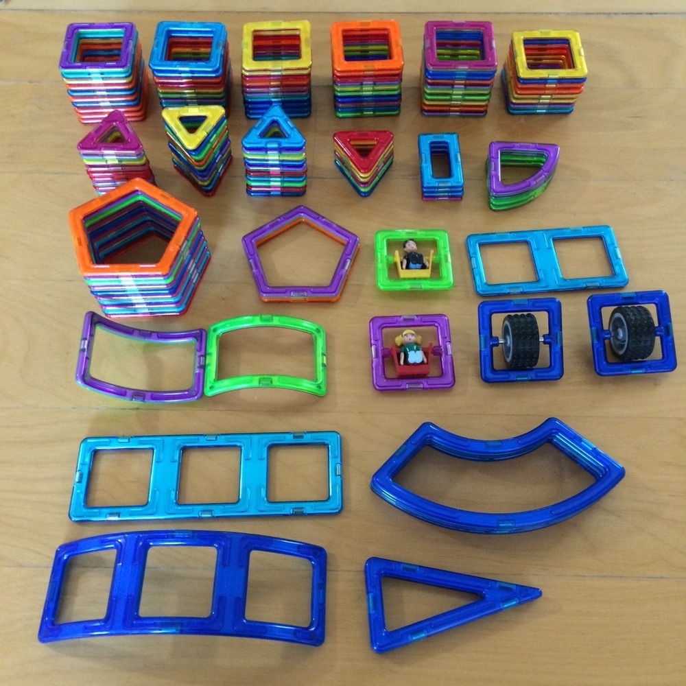Magformers 129 Piece Lot Magnetic Tiles Various Shapes STEM Toy Magnatiles style
